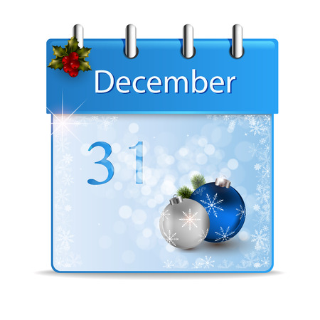illustration of a calendar showing the 31 of decemberのイラスト素材