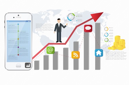 Modern business diagram origami style options banner. Vector illustration.のイラスト素材