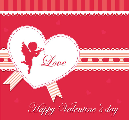 Valentines Day Card With Hearts, Vector Illustrationのイラスト素材
