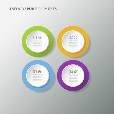 Vector Infographic report template made from lines and iconsのイラスト素材