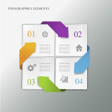 Vector Infographic report template made from lines and iconsのイラスト素材