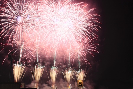 Fireworks at Hanabi festival in Japan の写真素材