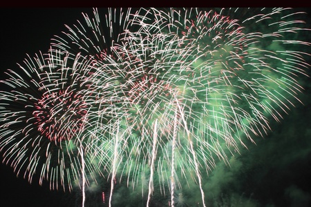 Fireworks at Hanabi festival in Japan の写真素材