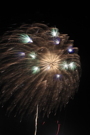 Japanese firework  in nightの写真素材