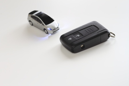 car key and toy carの写真素材