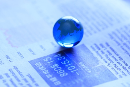 earth on the newspaperの写真素材