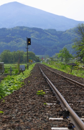 fresh green and railwayの写真素材