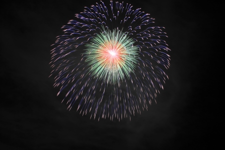 Japanese traditional fireworks against the night sky  in Japanの写真素材