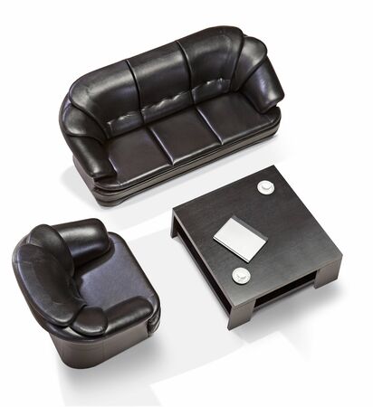 Office sofa on a white background top viewの写真素材