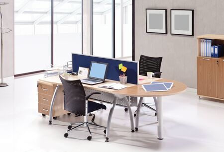 Office workplace in the interiorの写真素材