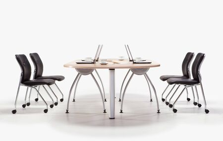 Office workplace on a white backgroundの写真素材