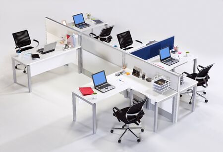 Office workplace on a white backgroundの写真素材