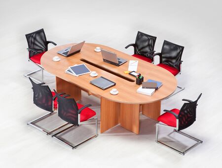 Meeting table on a white backgroundの写真素材