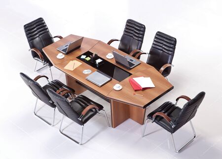 Meeting table on a white backgroundの写真素材