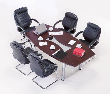 Meeting table on a white backgroundの写真素材