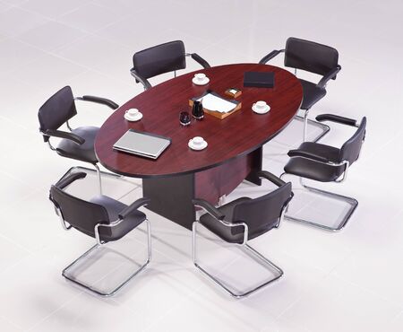 Meeting table on a white backgroundの写真素材