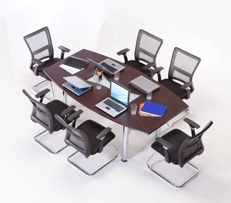 Meeting table on a white backgroundの写真素材