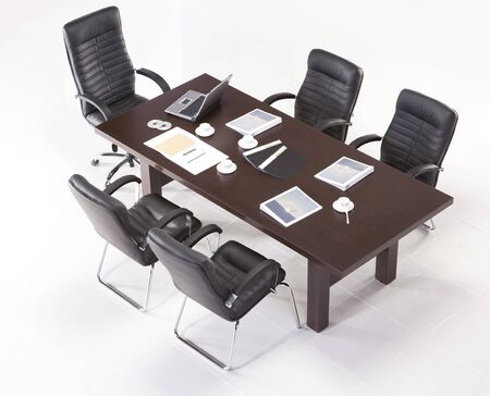 Meeting table on a white backgroundの写真素材
