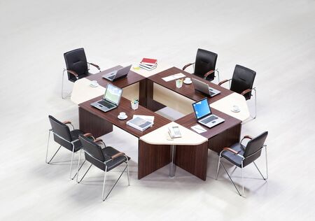 Meeting table on a white backgroundの写真素材