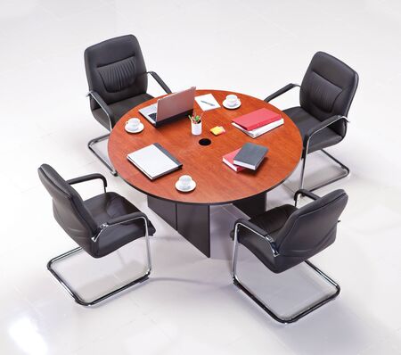 Meeting table on a white backgroundの写真素材