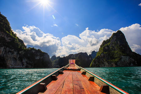 Wooden Boat at Cheow Lan Dam