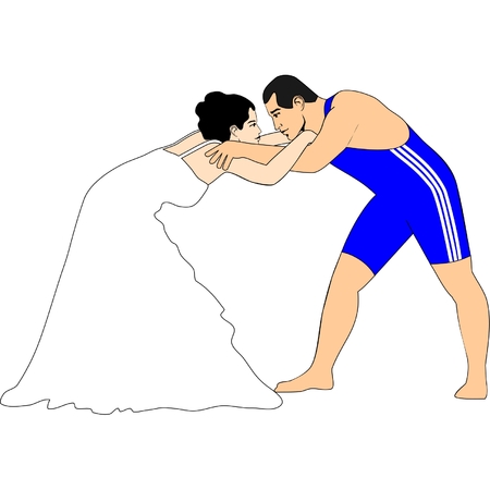 Bride and fighterのイラスト素材