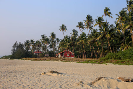 Beautiful little house on the beach north goaの写真素材