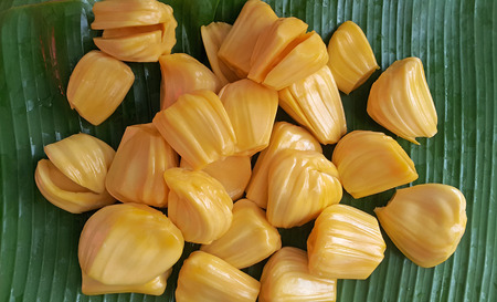 jackfruit on banana leaf