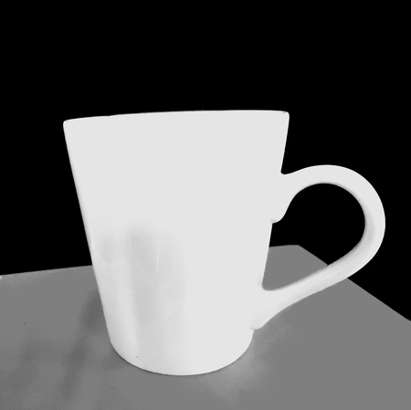 Closeup Coffee cup black and white imageの写真素材