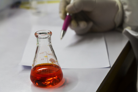 Scientists are experimenting in the lab.の写真素材