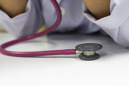 The doctor is examining the patient.の写真素材
