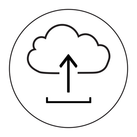 icon upload cloud  icon symbol circle vector black whiteのイラスト素材