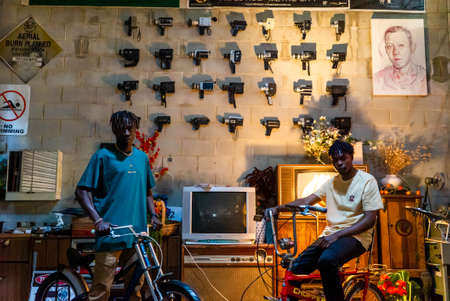 models on bikes posing for street wear brandのeditorial素材