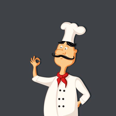 Confident chef gesturing ok sign vector illustration. eps 10のイラスト素材