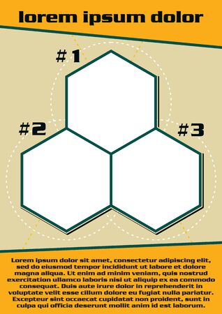 Abstract flyer design background. Brochure template. a4 size with editable elements. Green and blue color.のイラスト素材