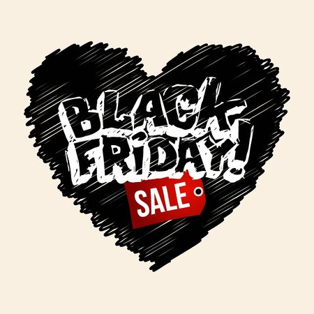 Black friday hand-drawn sale banner. vector templateのイラスト素材