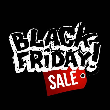 Black friday hand-drawn sale banner. vector templateのイラスト素材