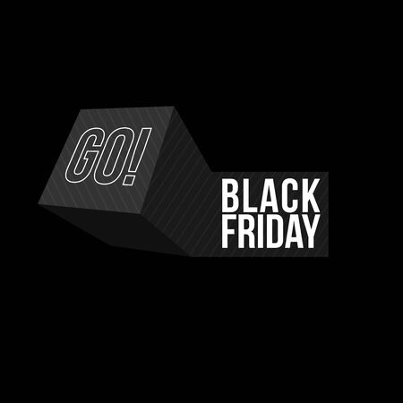 Black Friday sale inscription on geometric object. Black Friday template for your banner or poster. Sale and discount.のイラスト素材