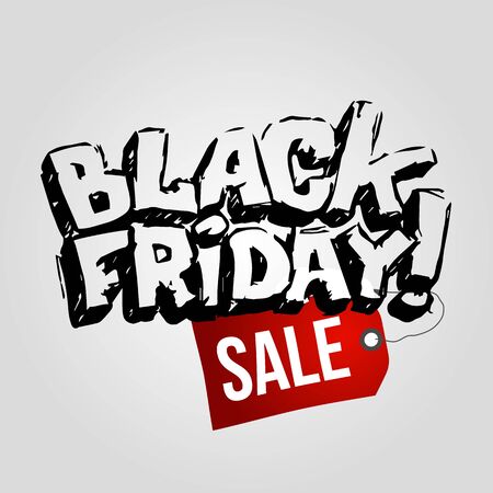 Black friday hand-drawn sale banner. vector templateのイラスト素材