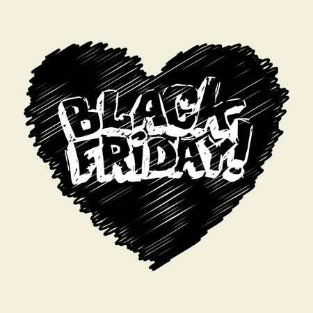 Black friday hand-drawn sale banner. vector templateのイラスト素材