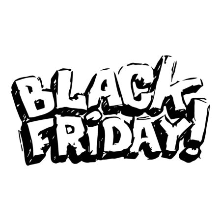 Black friday hand-drawn sale banner. vector templateのイラスト素材