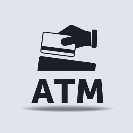 Hand holding credit card black icon.のイラスト素材