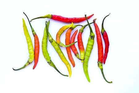 Pepper on a white space.の写真素材