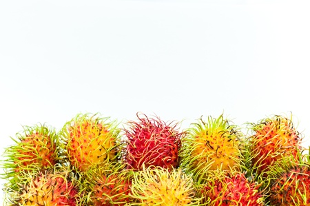 Rambutan fruit isolated on white background の写真素材