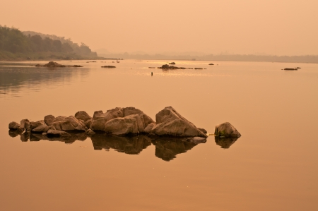 river sunset の写真素材