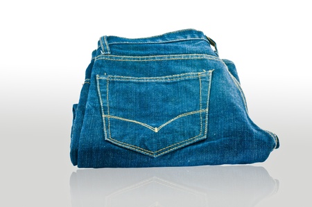 Blue Jeans Isolated on Whiteの写真素材