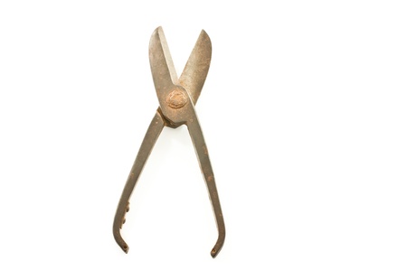 old rusty metal scissors の写真素材