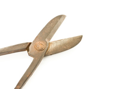 old rusty metal scissors の写真素材