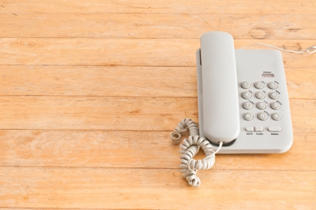 white Home Phone on the table の写真素材