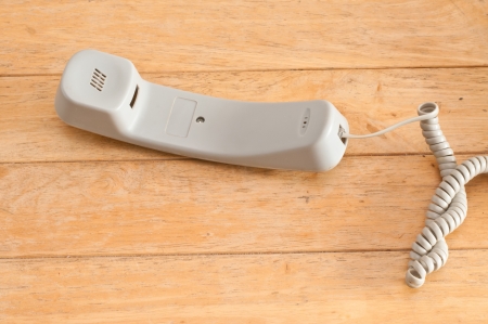 white Home Phone on the table の写真素材